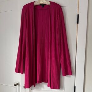 St. John Collection Fuchsia Open-Front Cardigan